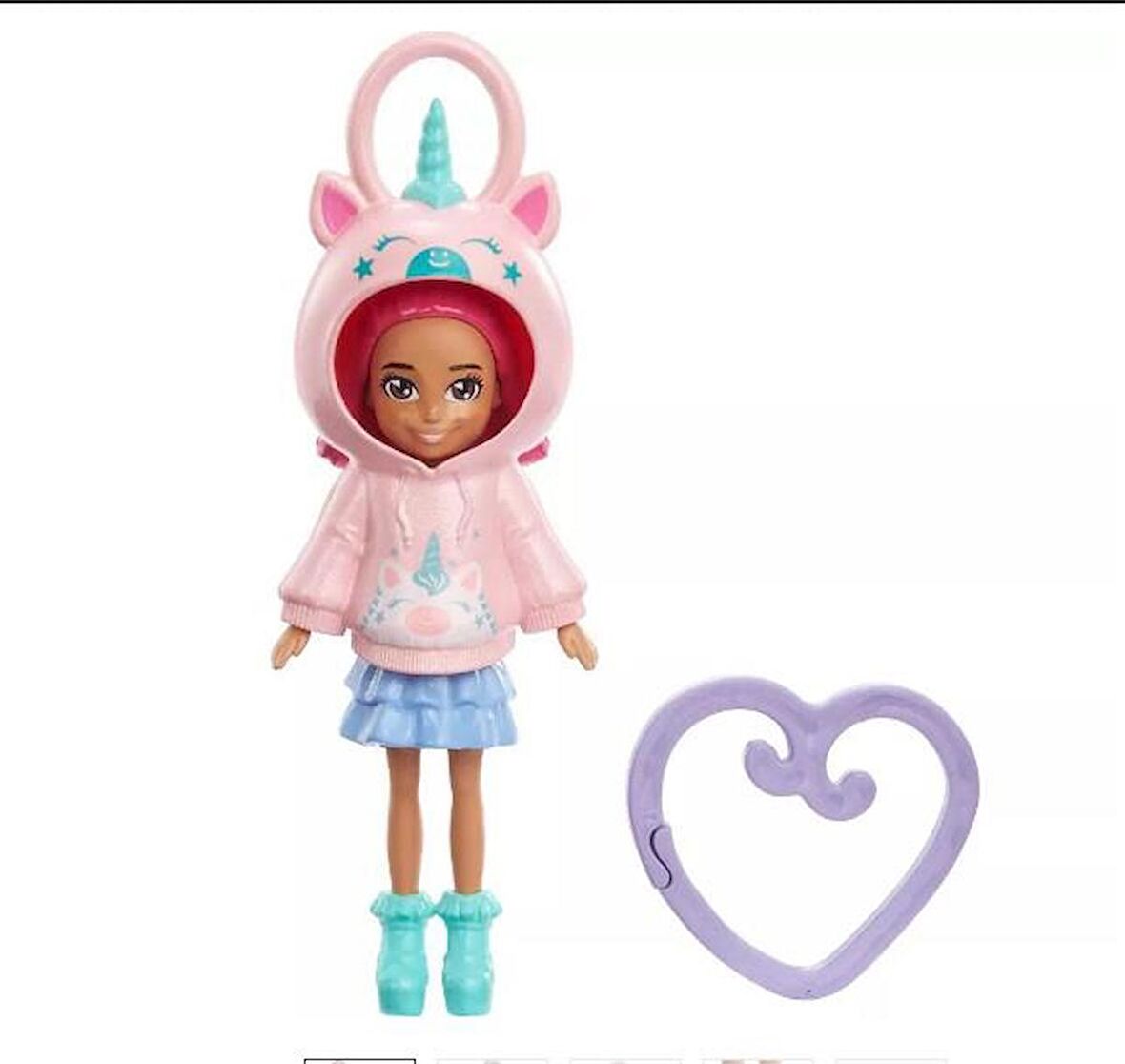 Polly Pocket Kapüşonlu Bebek -Unicorn HKV98 HKW02 Lisanslı Ürün