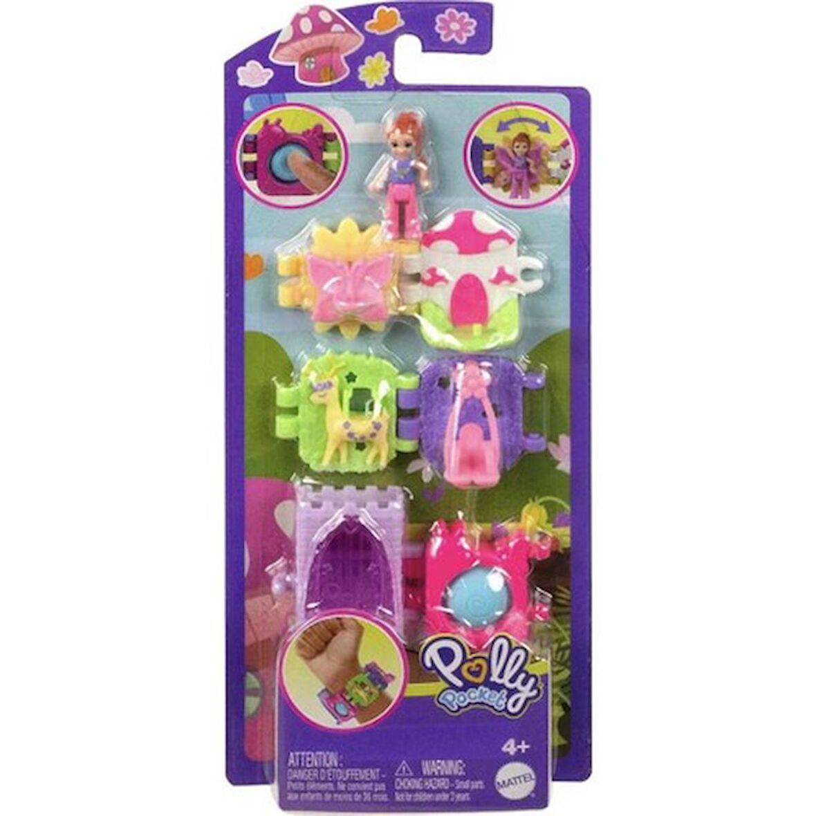 Polly Pocket Bileklik Olabilen Sevimli Oyun Set HKV67 HKV69