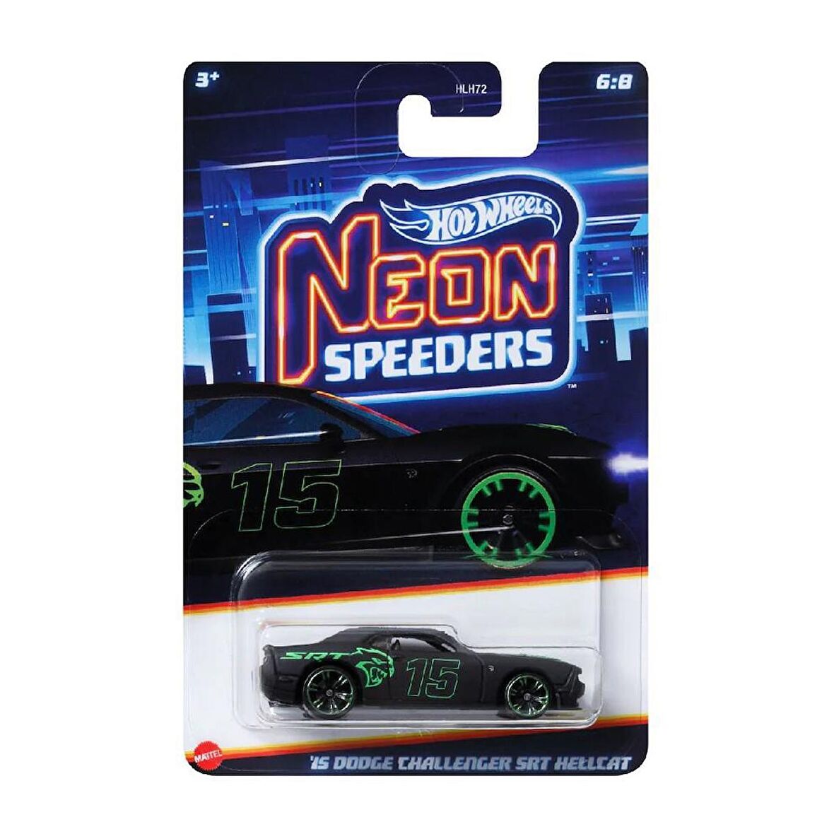 Hot Wheels Neon Yarışçılar HLH72 - 15 DODGE CHALLENGER SRT HELLCAT HRW80