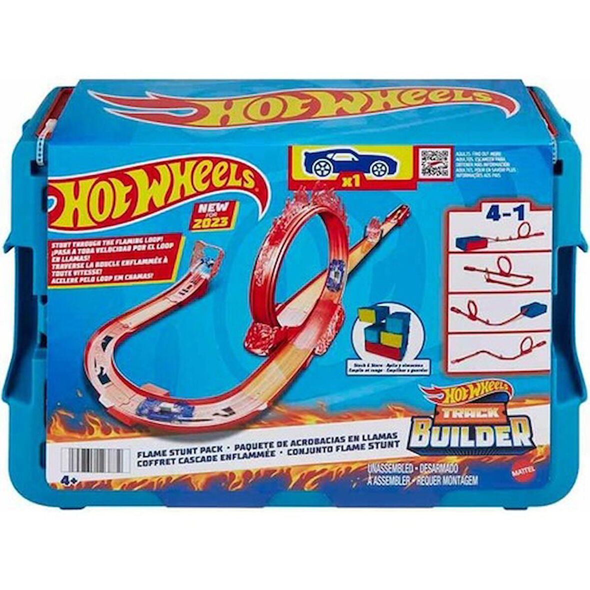 Hot Wheels Track Builder Alev Temalı Akrabaso Set HMC04 Lisanslı Ürün