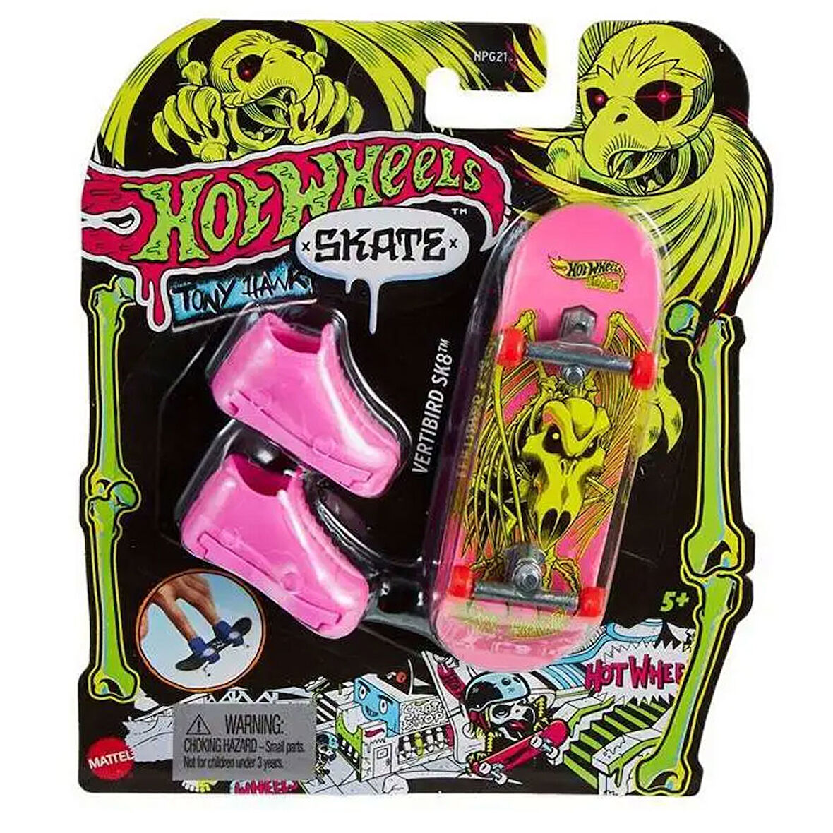 Hot Wheels Skate Neon Temalı Parmak Kaykay ve Ayakkabı Paketleri HPG21-HPG26