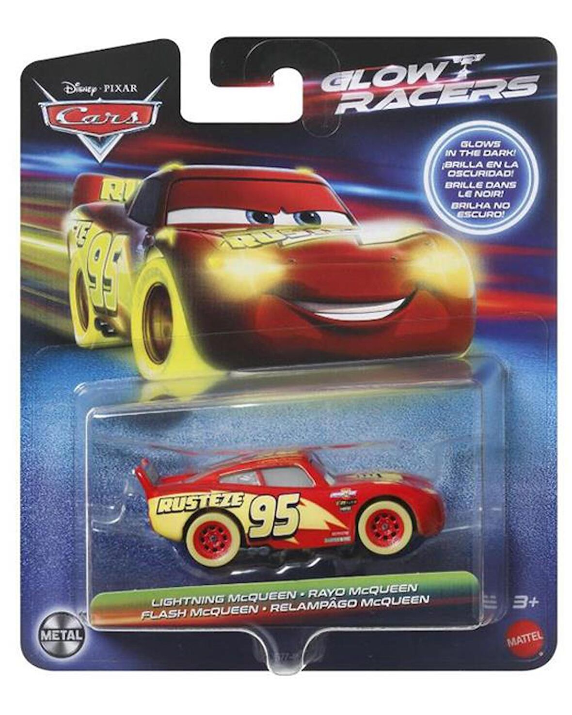 Disney Cars Karanlıkta Parlayan Yarışçılar Tekli Karakter Araçlar Lıghtnıng Mcqueen HPG77