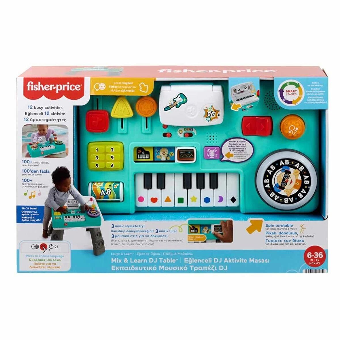 Fisher-Price Sesli ve Işıklı Eğlenceli DJ Aktivite Masası HRB61