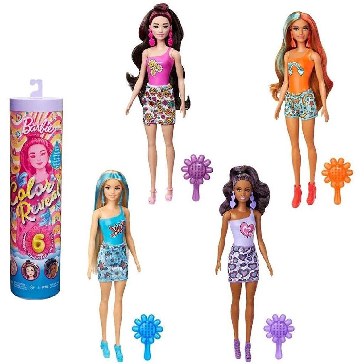 Barbie Color Reveal Gökkuşağı Serisi HRK06 Lisanslı Ürün