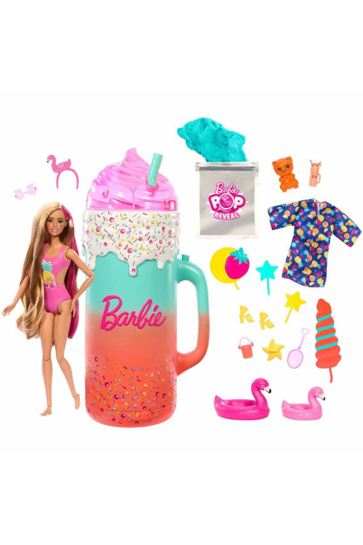 Barbie Pop Reveal Sürpriz Bardak Oyun Seti: 15 Sürprizle Dolu, Renk Değiştiren ve Kokulu Barbie Eğlencesi!