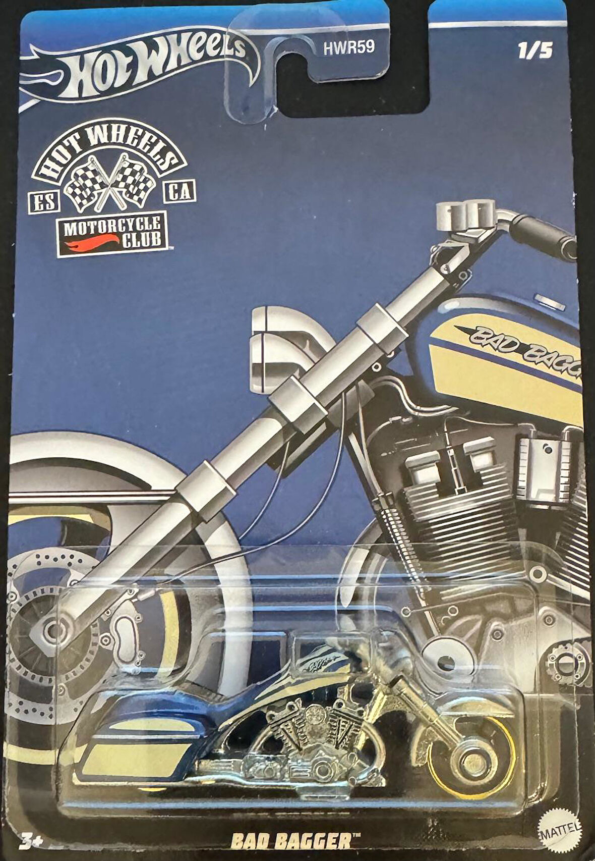 Hot Wheels Motorcycle Club Bad Bagger HRR90