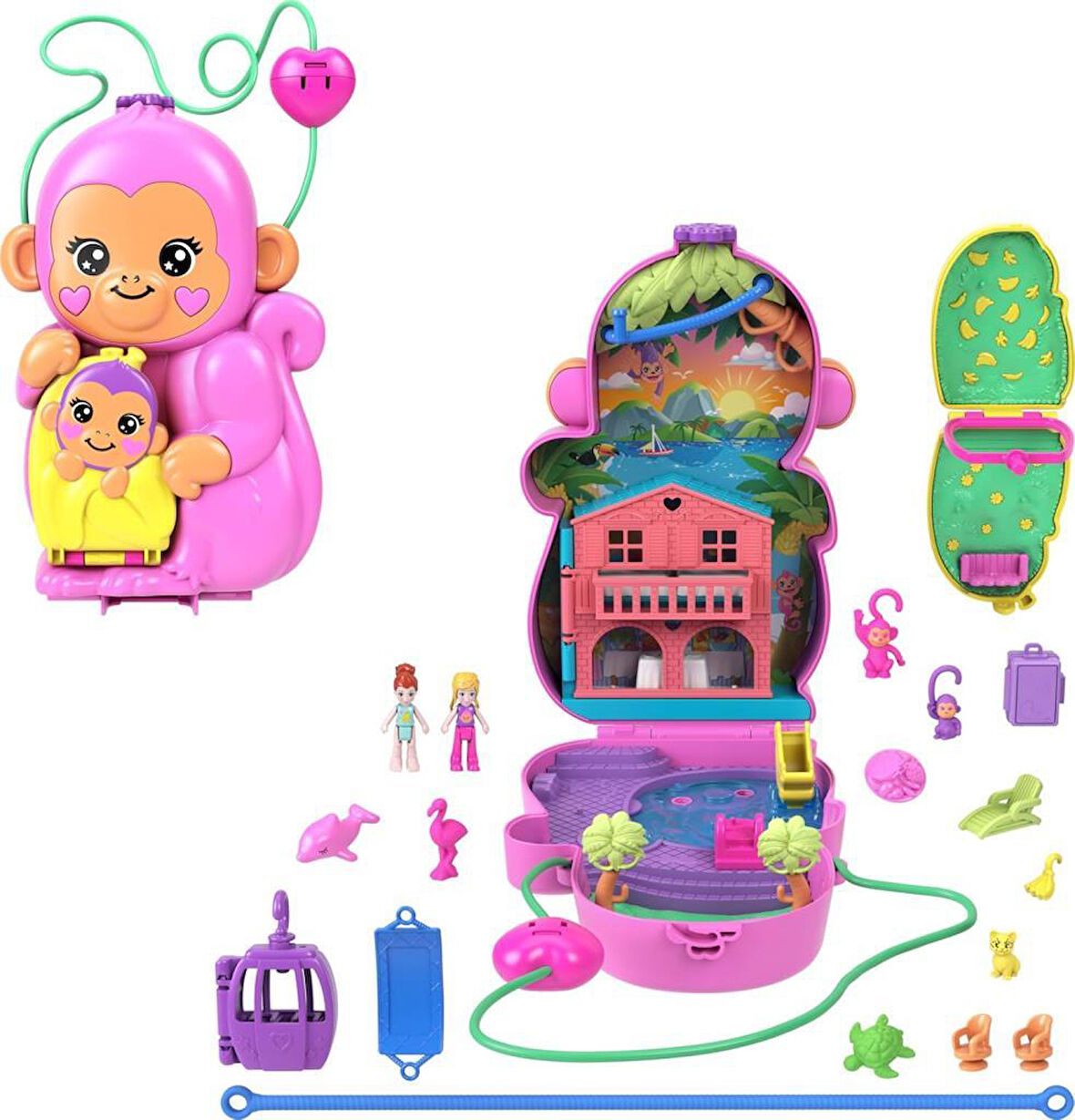 Polly Pocket Çanta Olabilen Micro Oyun Setleri ANNE MAYMUN HWP04 - GKJ63