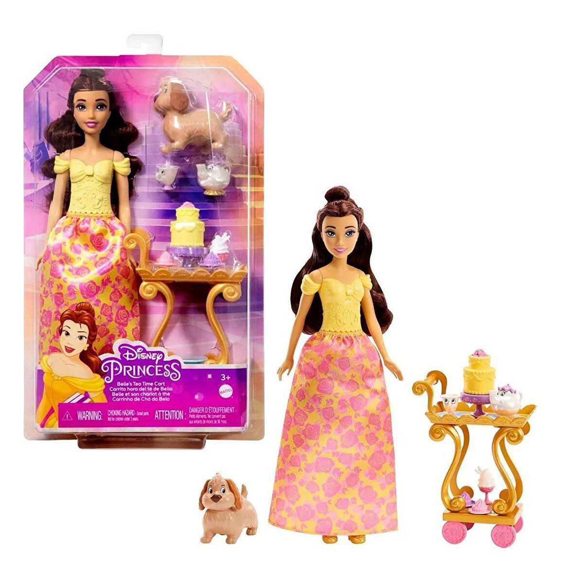 HYM34 Disney Prenses Belle ile Çay Saati Oyun Seti - Bebek dahil değildir.