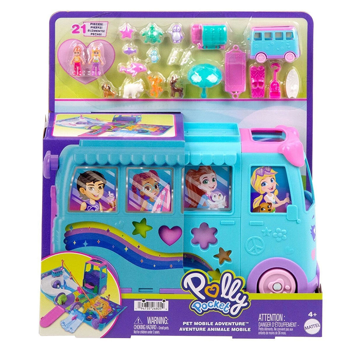 JCC22 Polly Pocket Hayvancıkların Karavan Macerası Oyun Seti