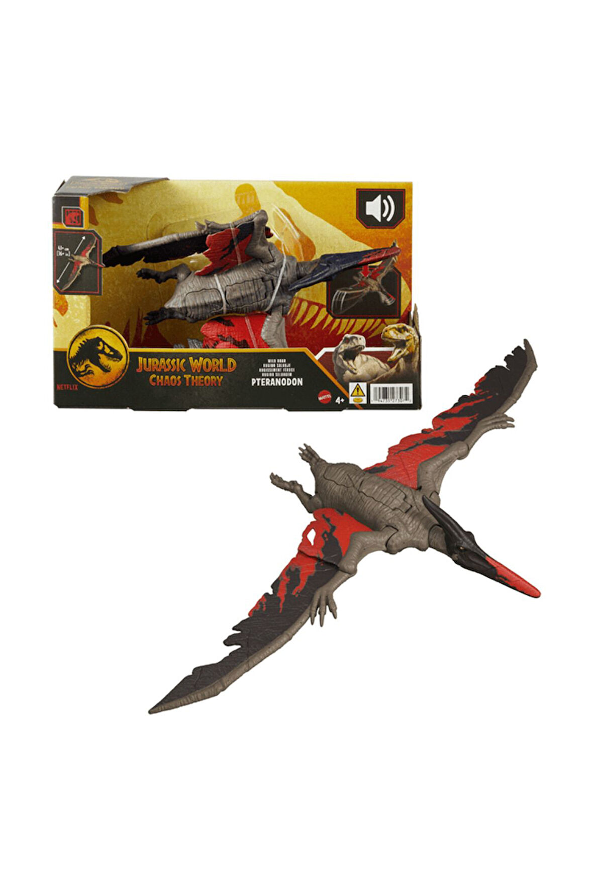 Jurassic World Chaos Theory Pteranodon Figürü – Sesli ve Hareketli Dinozor Oyuncağı (4+ Yaş) 28cm