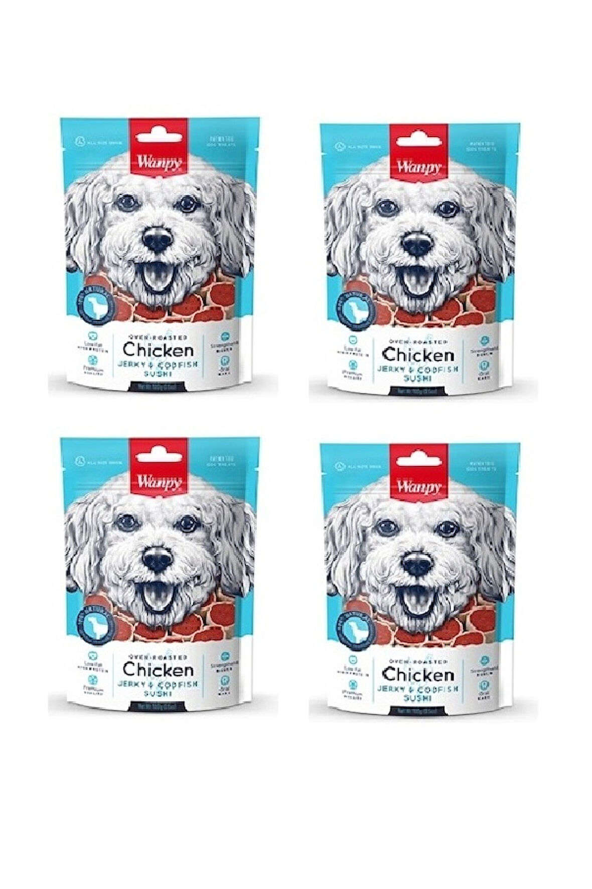 Wanpy Tavuk ve Morina Balık Sushi Köpek Ödülü 100 Gr. X 4 Adet