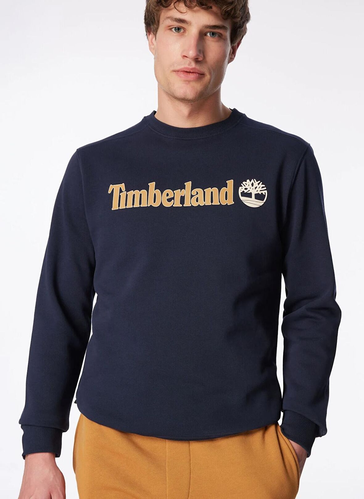 Timberland Lacivert Erkek Bisiklet Yaka Baskılı Sweatshirt TB0A5UJY4331_Crew Neck