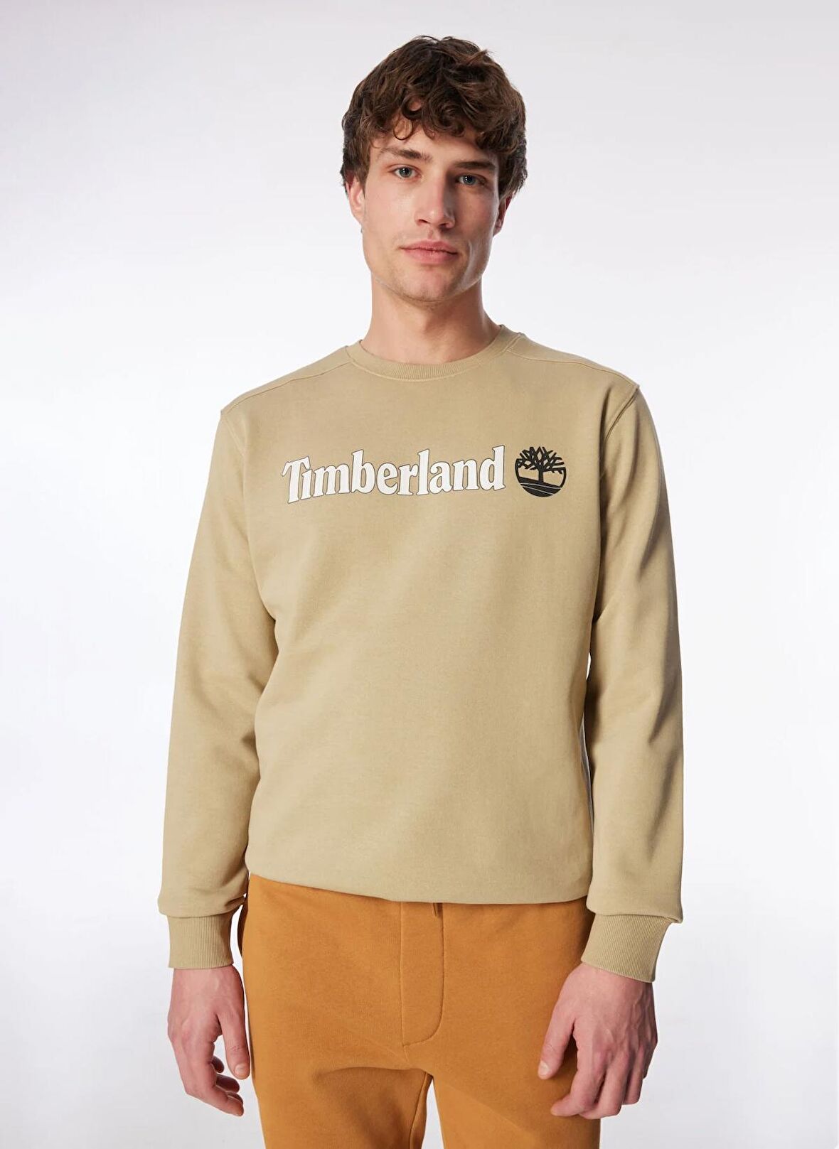 Timberland Bej Erkek Bisiklet Yaka Baskılı Sweatshirt TB0A5UJYDH41_Crew Neck
