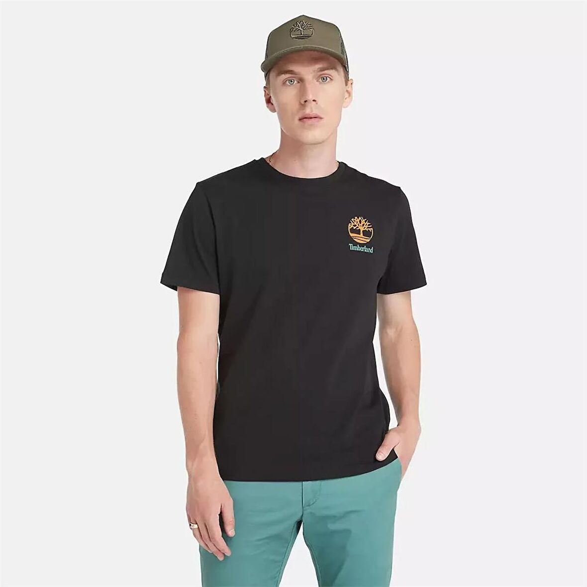 Timberland Back Graphic Short Sleeve Tee Siyah Erkek T-Shirt