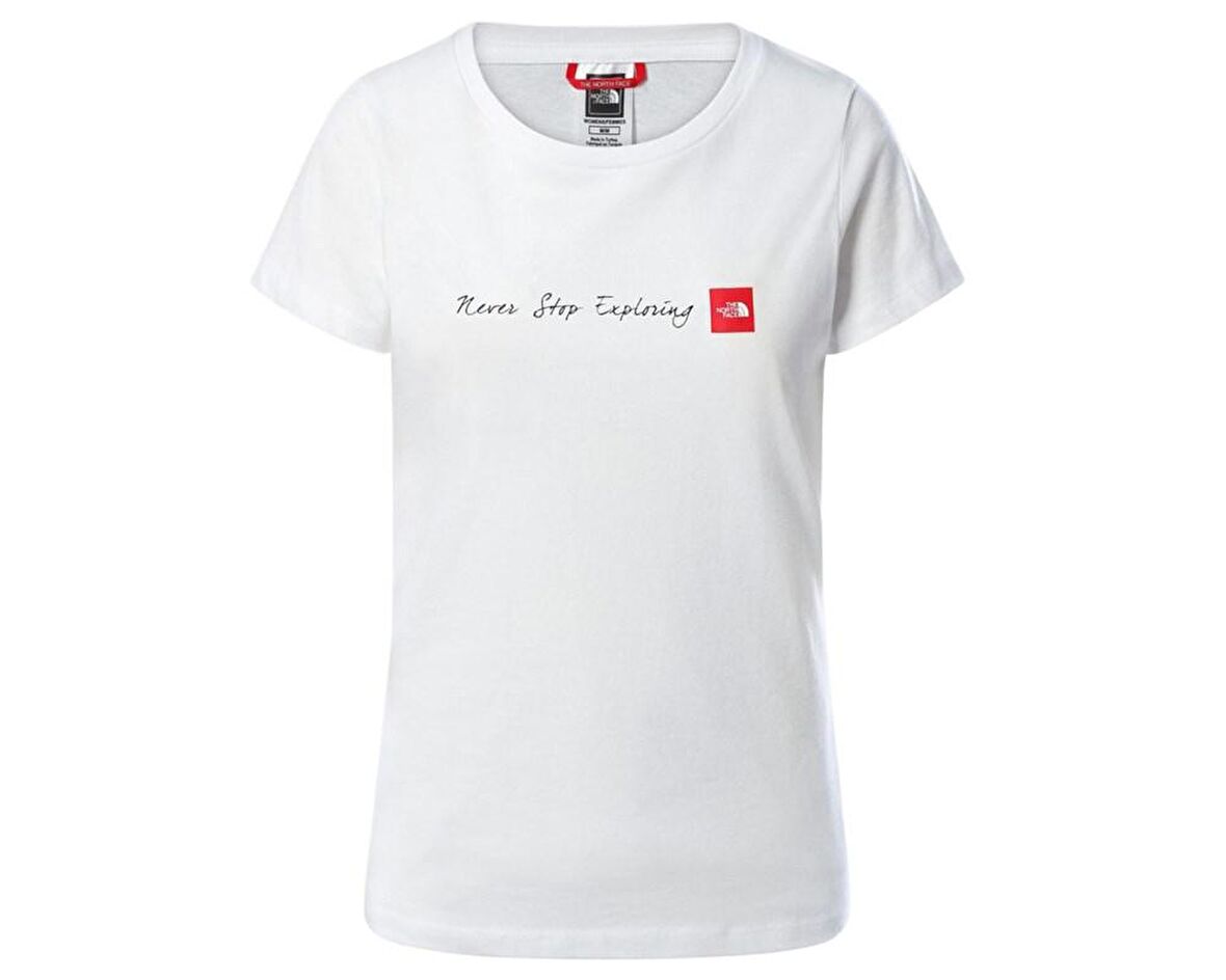Kadın S/S NeverStopExploring Tişört Beyaz-XL