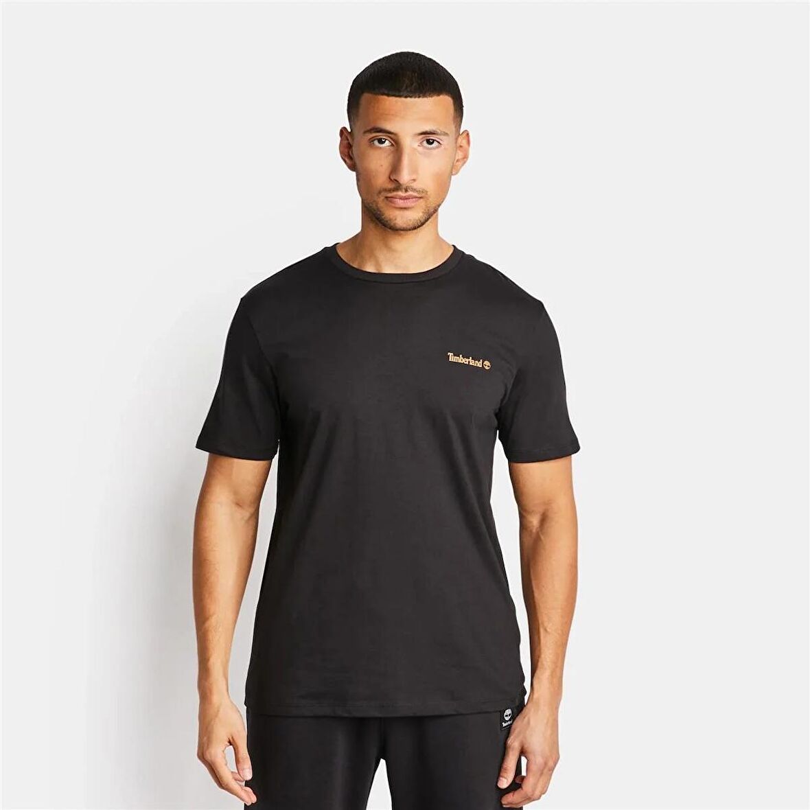 Timberland Small Linear Logo Print Tee Siyah Erkek T-Shirt