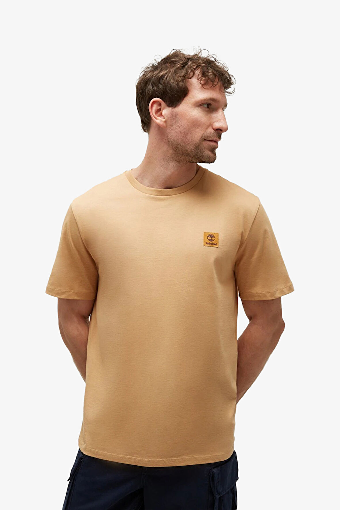 Timberland  Sleeve Woven Badge  Erkek Sarı T-Shirt TB0A5RCEEH31