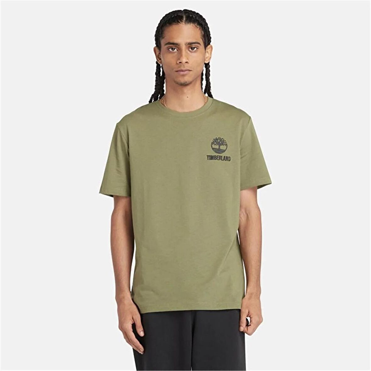 Timberland Short Sleeve Back Logo Graphic Tee Sphagnum Erkek T-Shirt