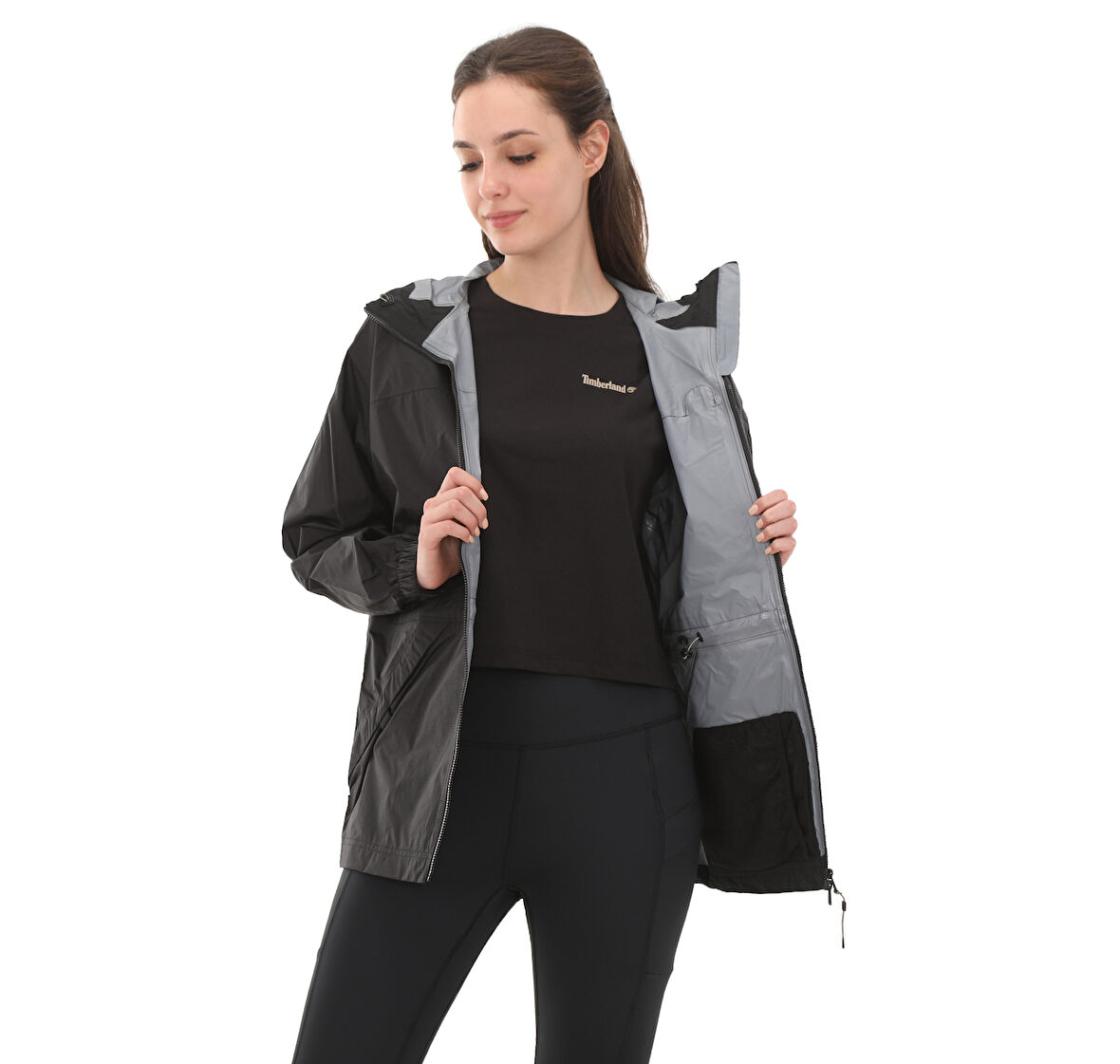 B0A5PF60011-R Timberland Mobı Flex Tech Waterproof 2.5L Jacket Kadın Yağmurluk-R&amp;uuml;zgarlık Siyah