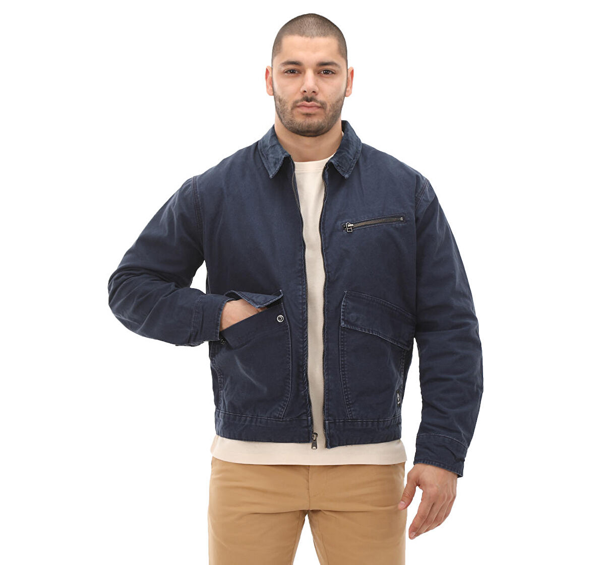 B0A5TGF4331-R Timberland Washed Canvas Jacket Erkek Ceket Lacivert