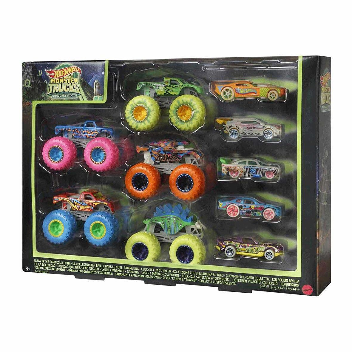 FABBATOYS Monster Trucks Karanlıkta Parlayan Araçlar, Hot Wheels Monster Trucks - Mattel