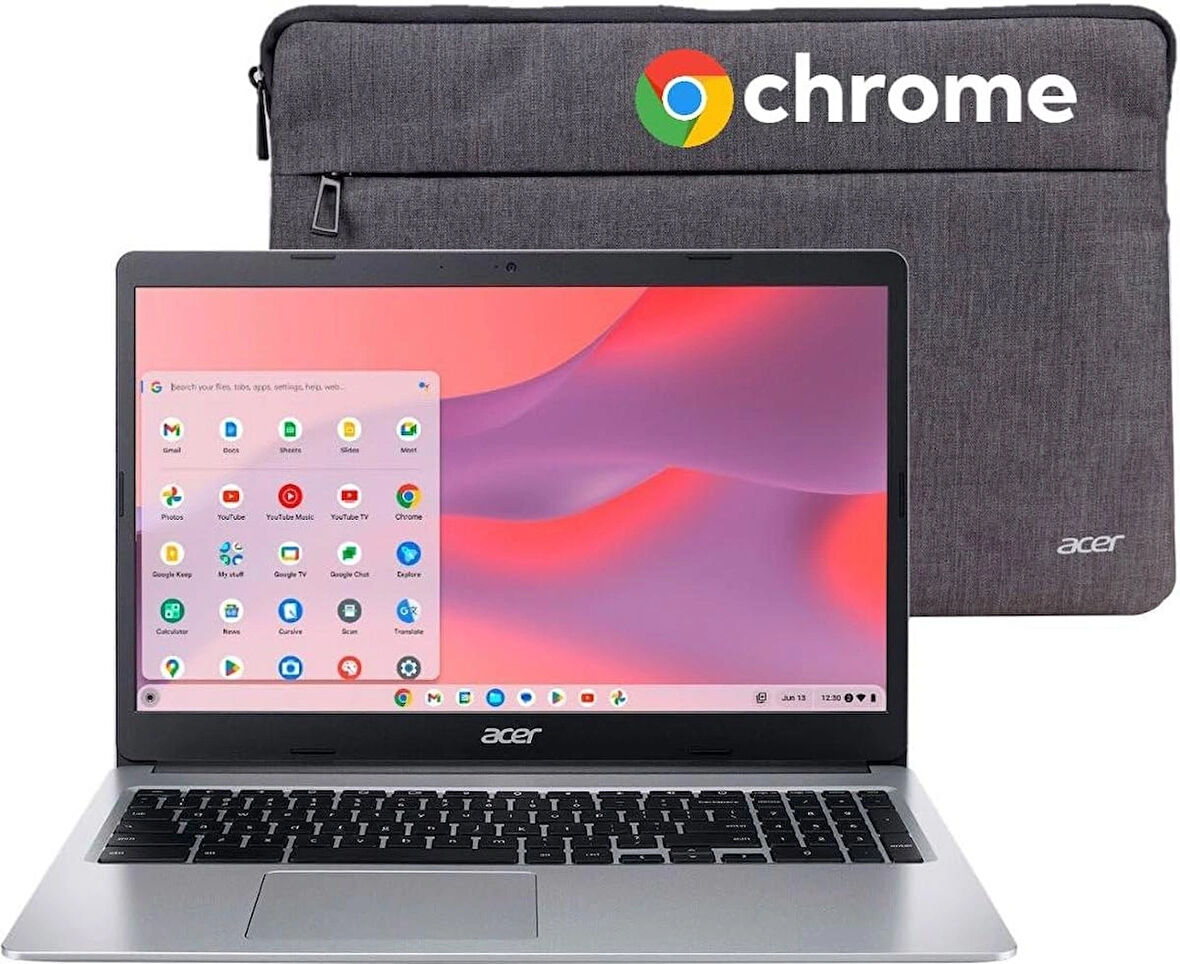 Acer Chromebook 315, 15.6 inç FHD Ekran, Intel Celeron N4500, 4GB RAM, 64GB eMMC, WiFi 6, Web Kamerası, Tuş Takımı, Bluetooth, USB-C, Uzun Pil Ömrü, PDG HDMI Kablosu, Krom OS, US Klavye