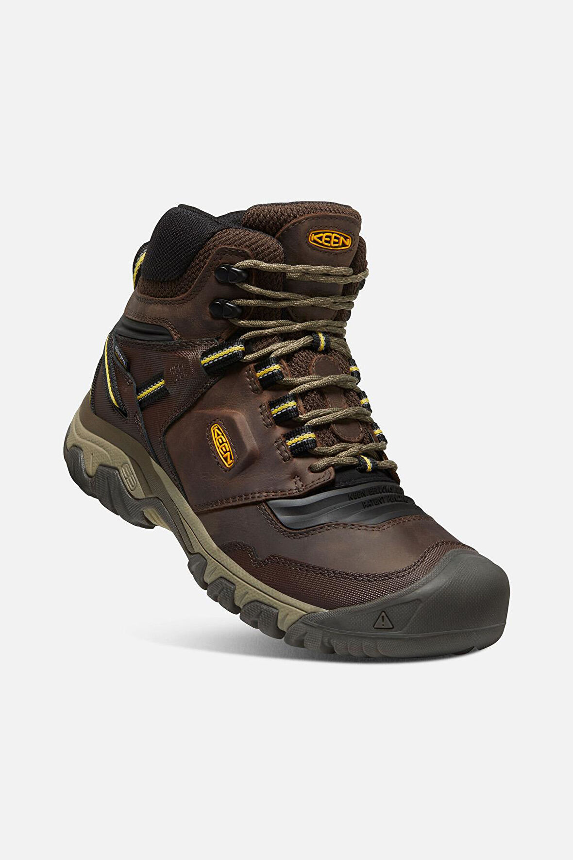 RiDGE FLEX MiD WP M-COFFEE BEAN/KEEN YEL - Su Geçirmez Erkek Yürüyüş Botu - Koyu Kahverengi