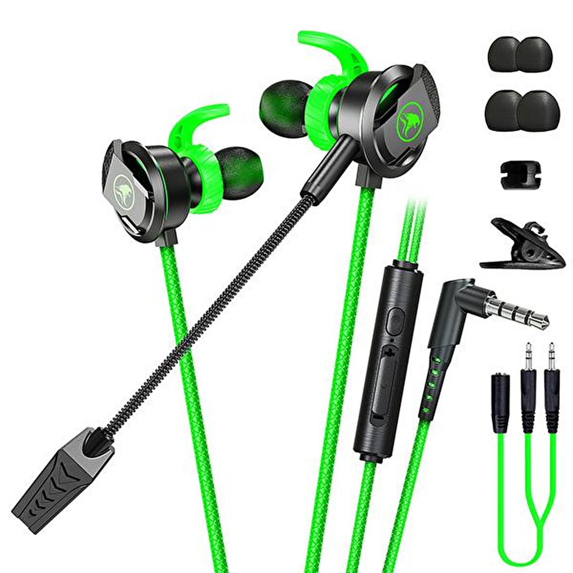XMOWİ RX3 3,5mm Çift Mikrofonlu Oyuncu Kulaklık Gaming Kulaklığı YEŞİL