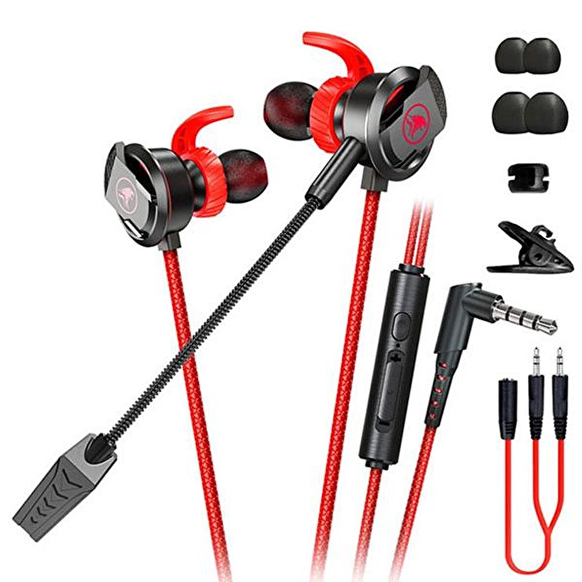 XMOWİ RX3 3,5mm Çift Mikrofonlu Oyuncu Kulaklık Gaming Kulaklığı KIRMIZI