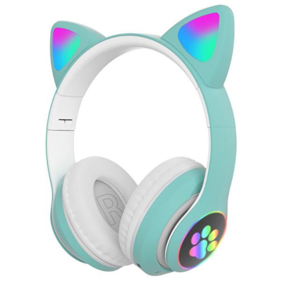 ALLY 23M Kedi Kulak Kulaküstü Bluetooth 5.0 Kablosuz Kulaklık Led Işıklı YEŞİL