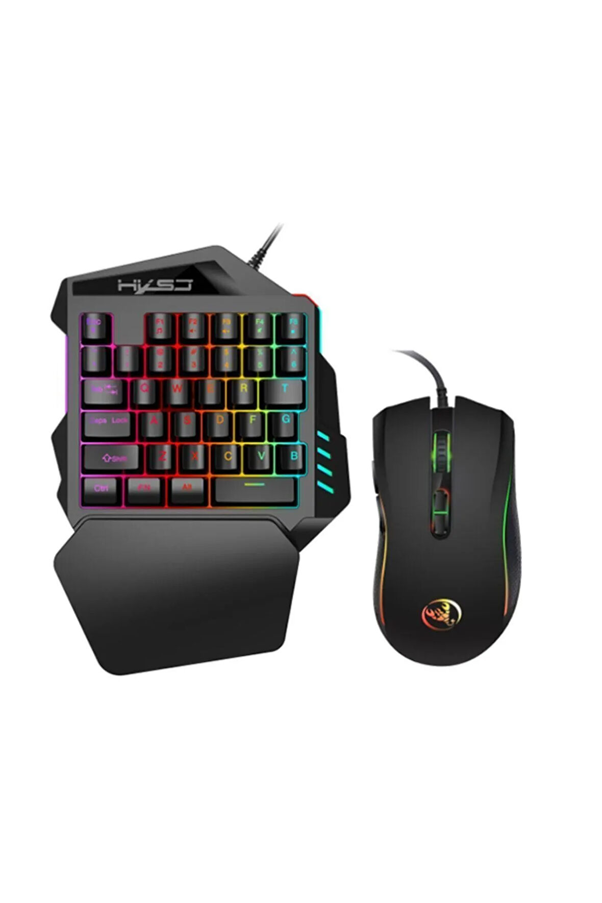 V100+ A869 Gaming 7200 Dpı 7 Rgb Işıklı Oyuncu Klavye Oyuncu Mouse Siyah