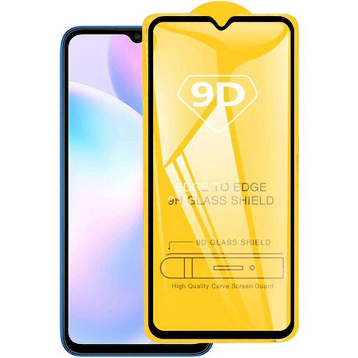 Ally Xiaomi Redmi 9 9d Full Glue Tempered Cam Ekran Koruyucu