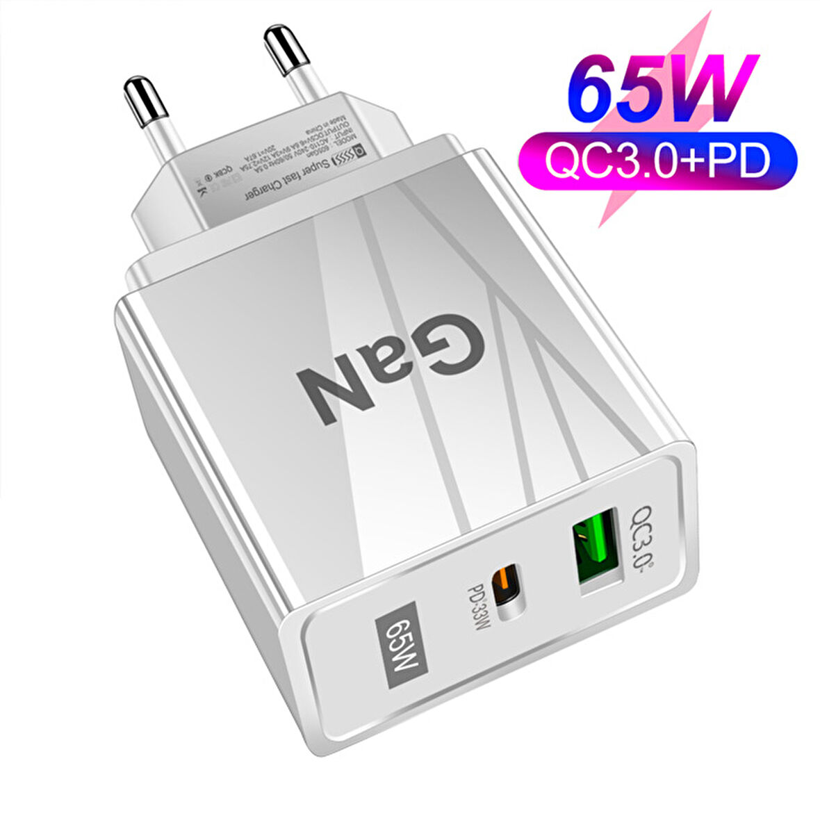 Ally GaN Type-C 65 Watt Hızlı Şarj Aleti Beyaz