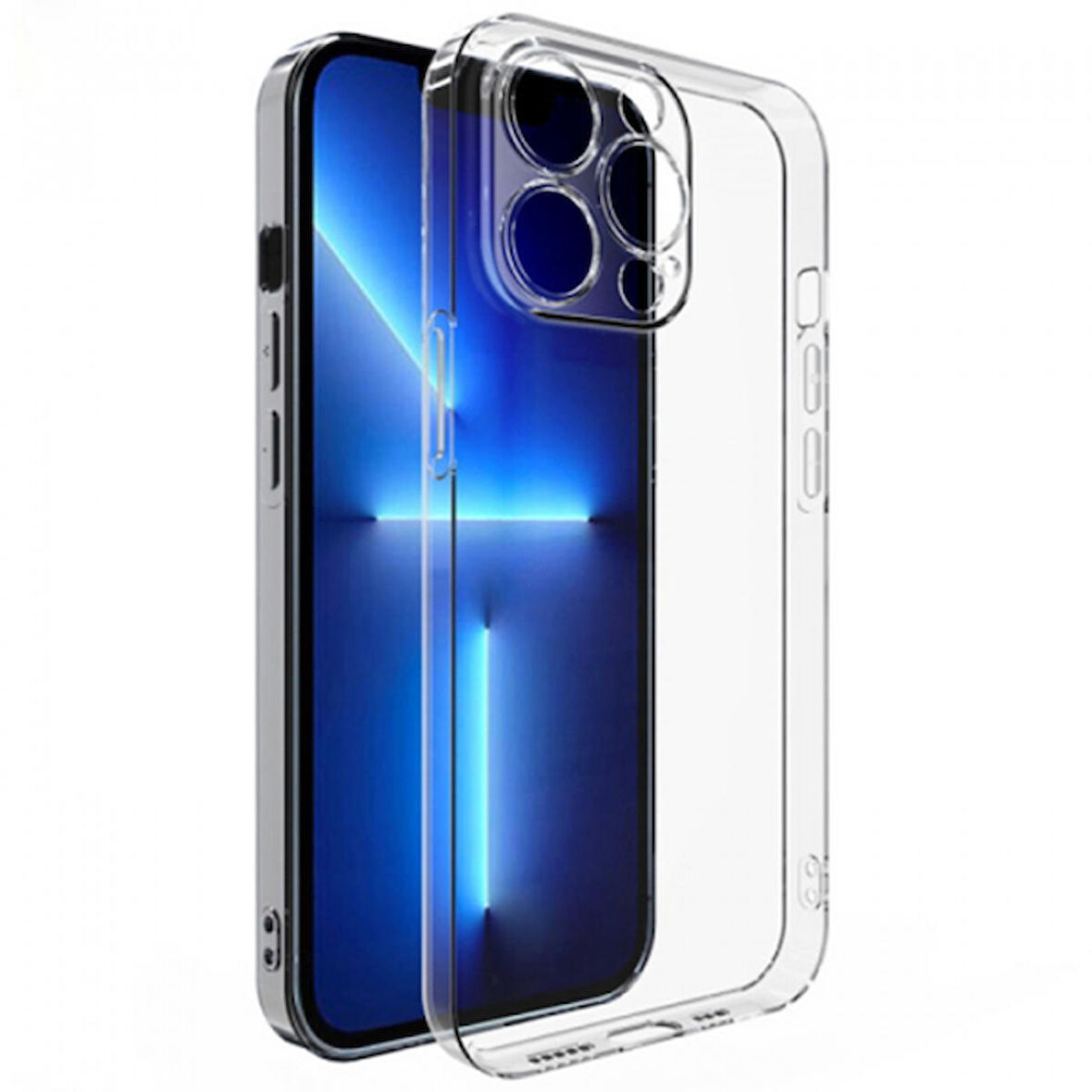 Ally iPhone 12 Pro Max 6.7inç Kılıf Kamera Korumalı Ultra İnce Şeffaf Silikon Kılıf