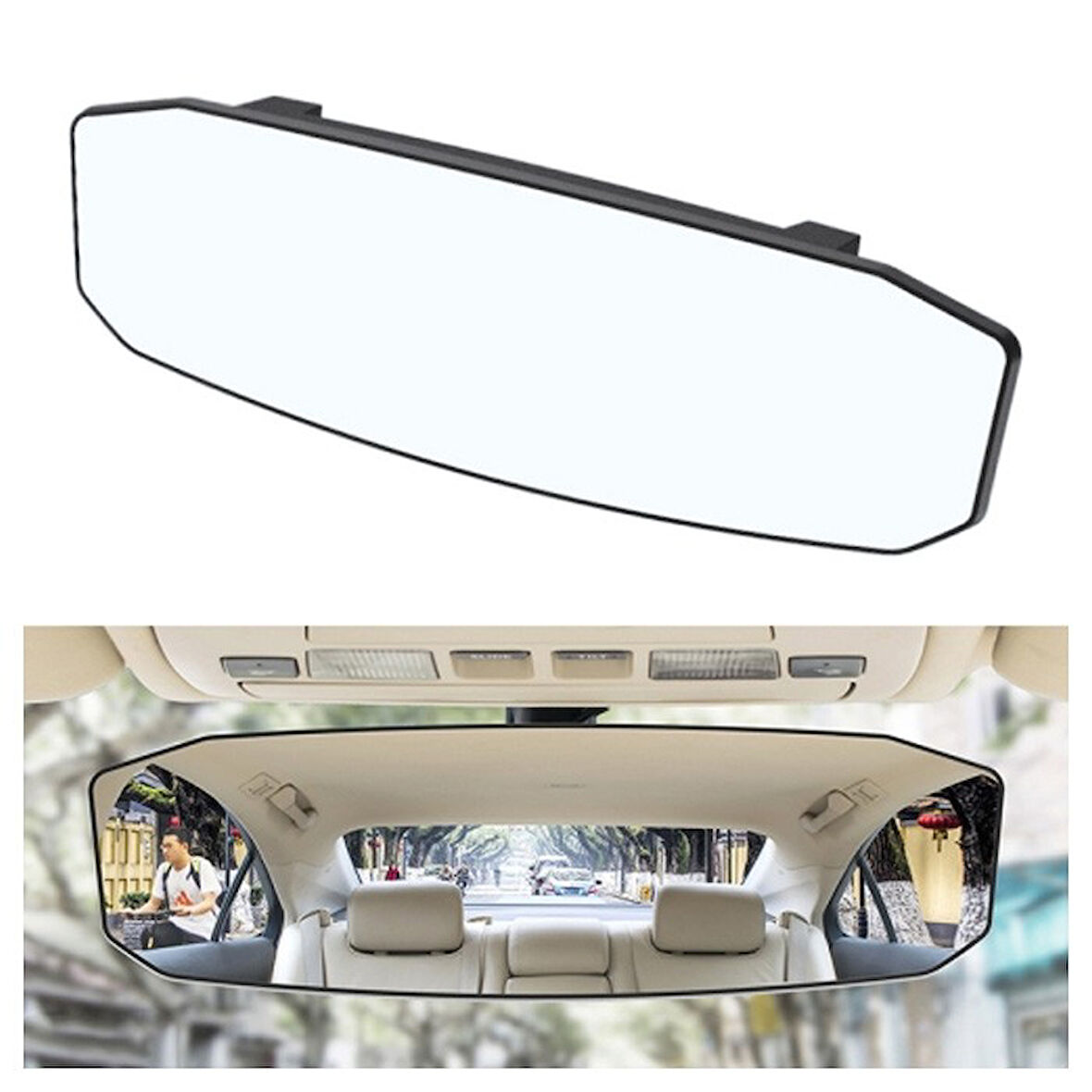ALLY SD-2415 Kavisli Disbükey Genis Açili Araç Dikiz Aynasi 299x90mm