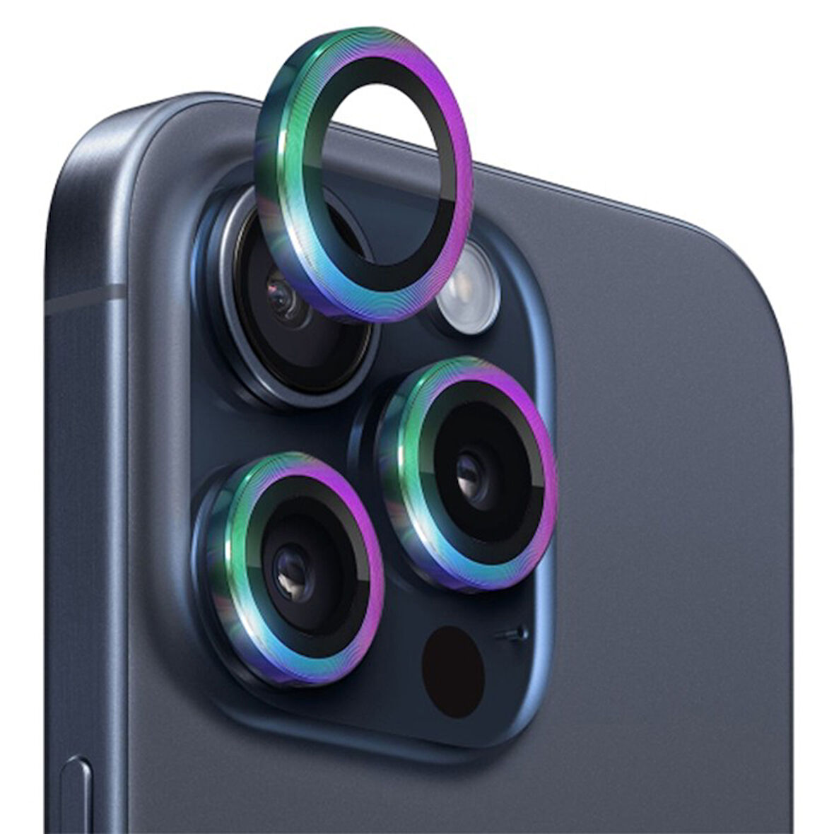 ALLY iPhone 15 Pro/15 Pro Max Kamera Lens Koruma Cami