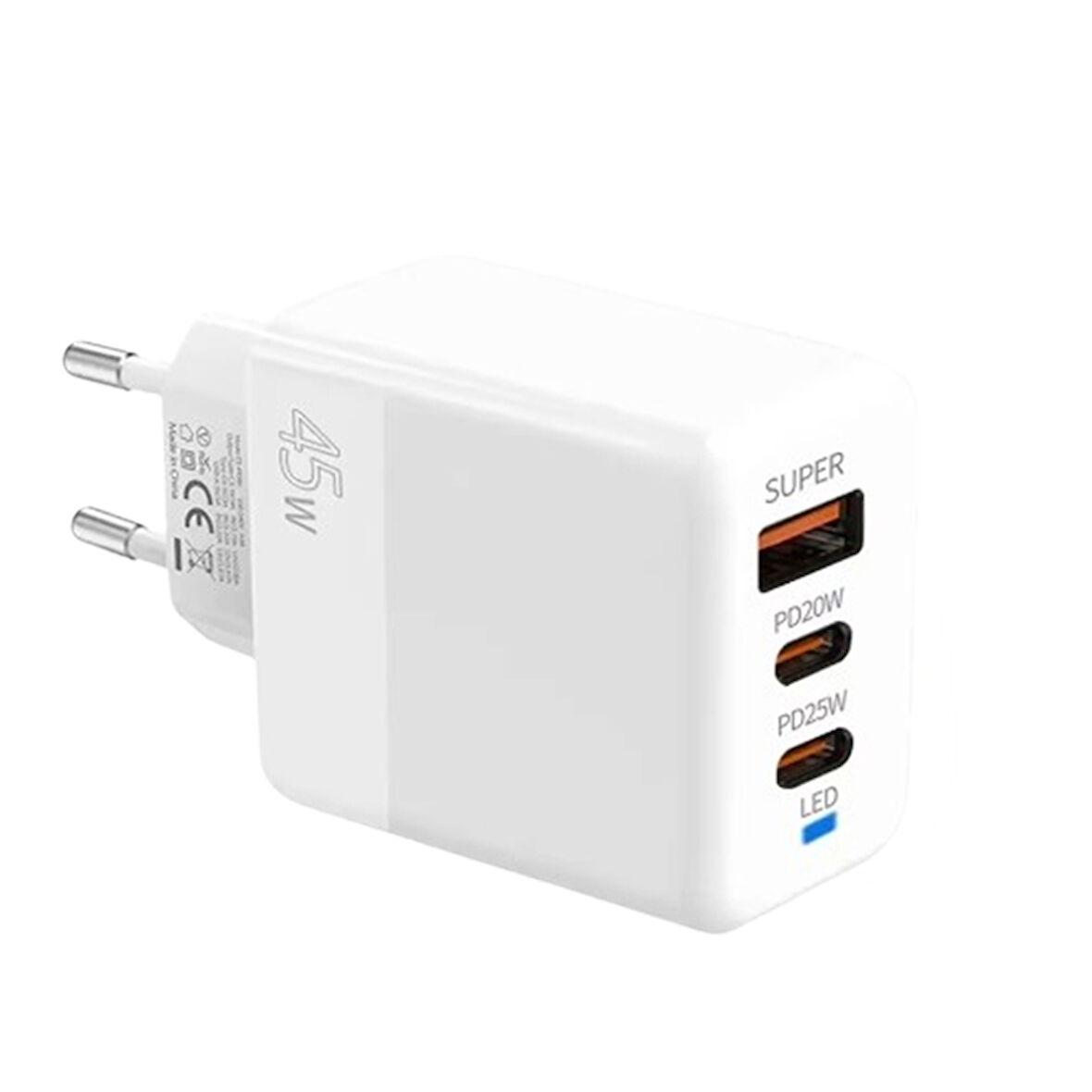 ALLY PD40 2xType-C + USB QC3.0 PD 45W Hizli Sarj Adaptörü Sarj Basligi