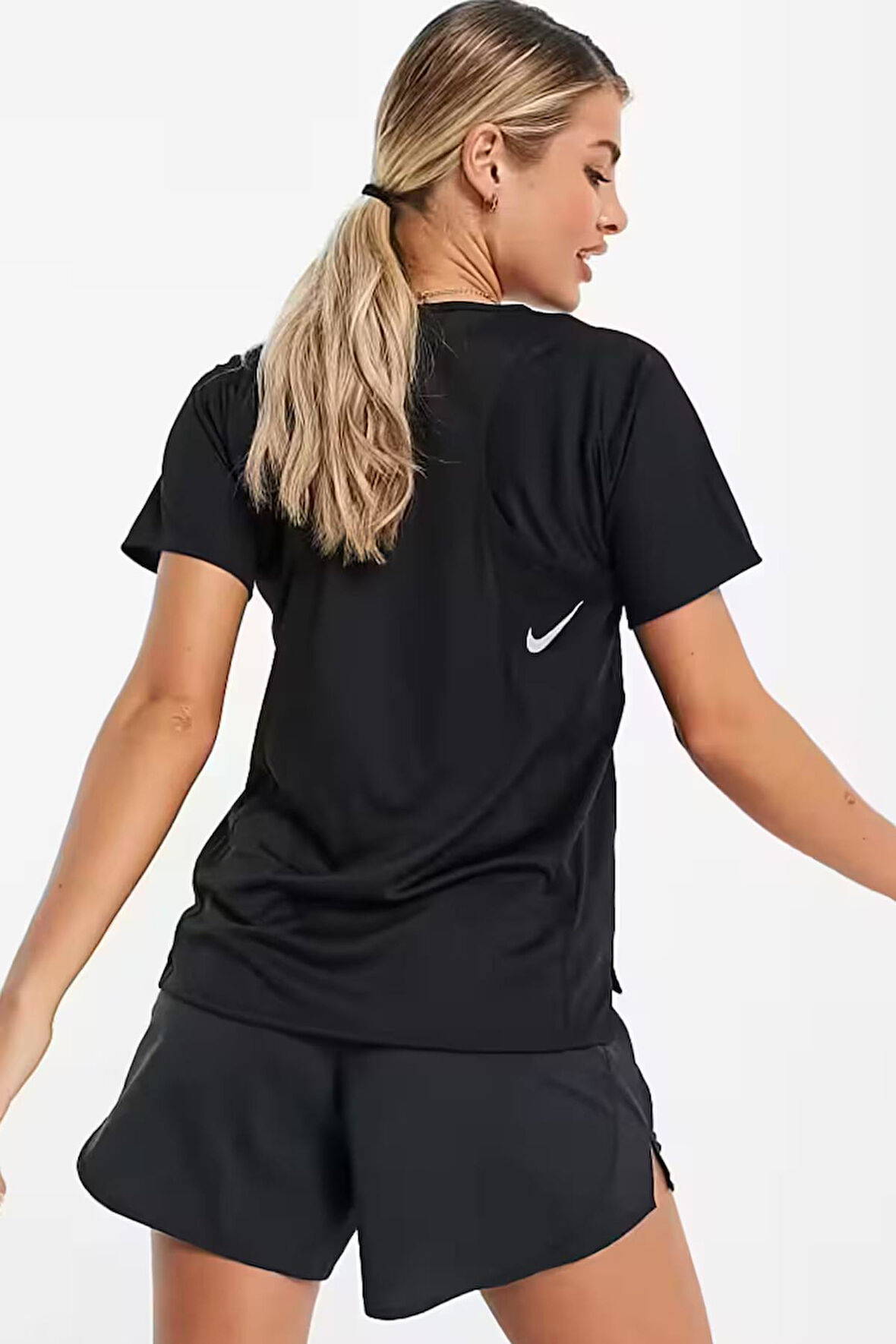 Nike Dri-Fit Race Top İn Black Kadın Siyah Spor Tişört 