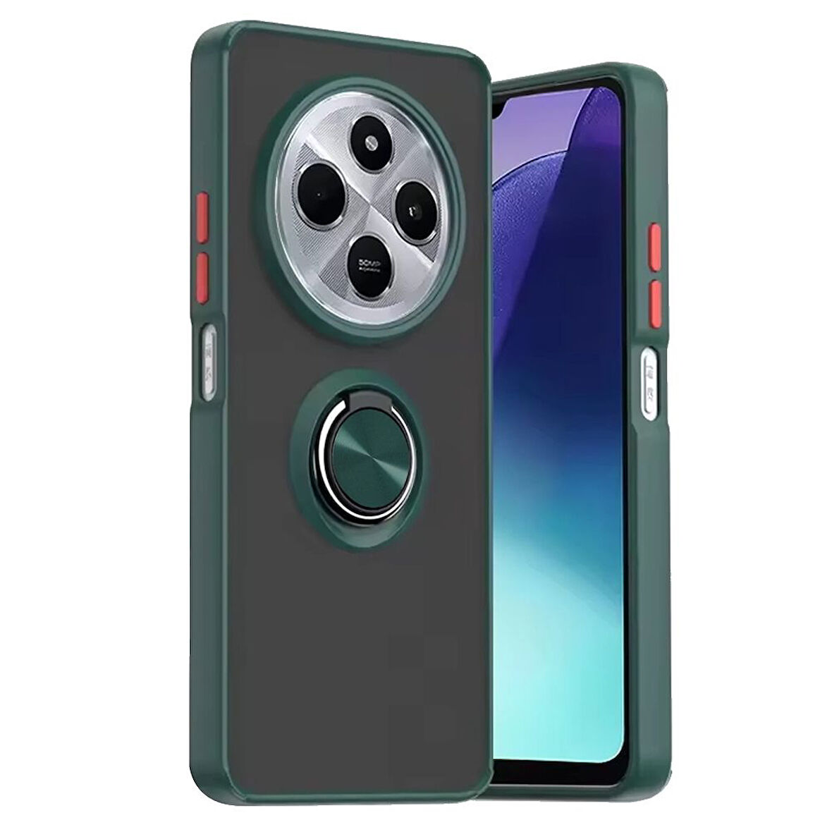 Gpack Xiaomi Redmi 14C 4G uyumlu Kılıf Montreal Yüzüklü Mıknatıslı Kamera Korumalı Silikon