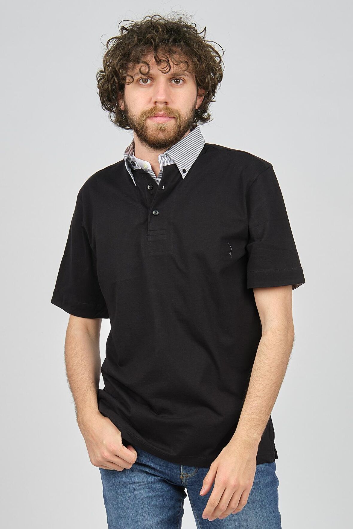 Uztex Erkek Slim Fit Polo Yaka T-Shirt 07100321 Siyah