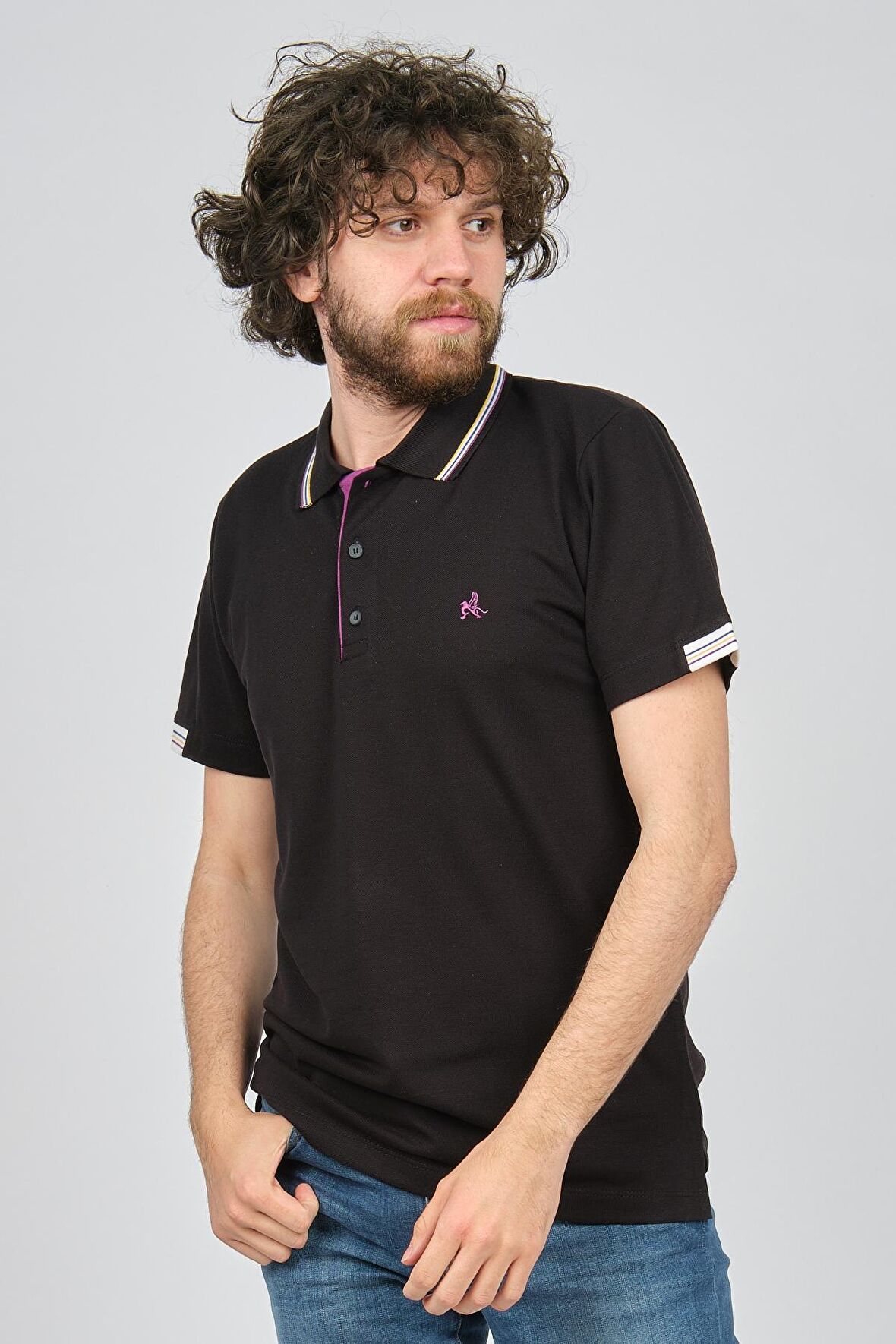 Uztex Erkek Polo Yaka T-Shirt 07100253 Siyah
