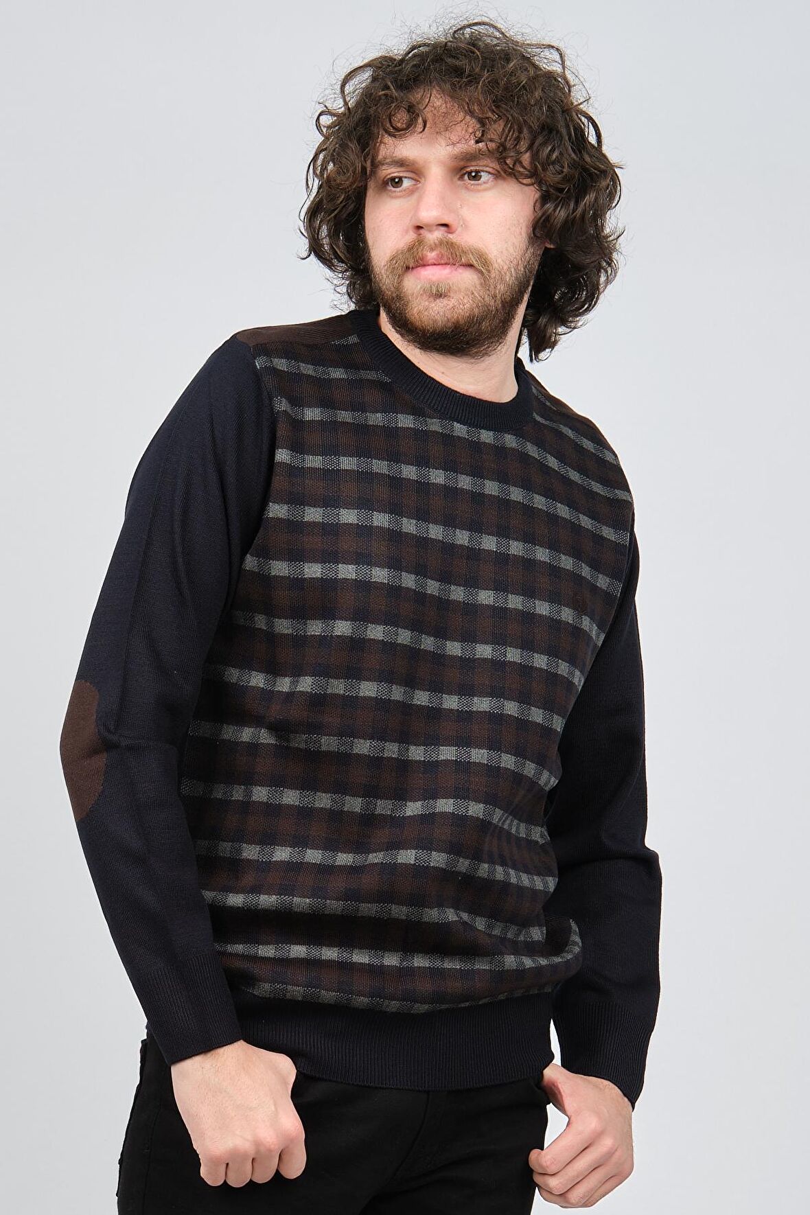 Pelikan Erkek Desenli Bisiklet Yaka Kazak 1577309 Lacivert