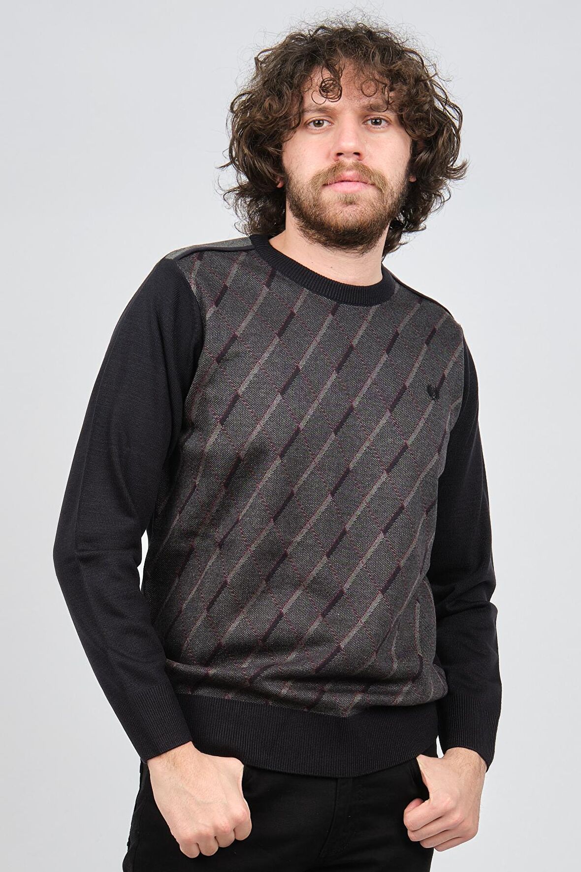 Pelikan Erkek Çizgili Desenli Bisiklet Yaka Kazak 1579330 Lacivert