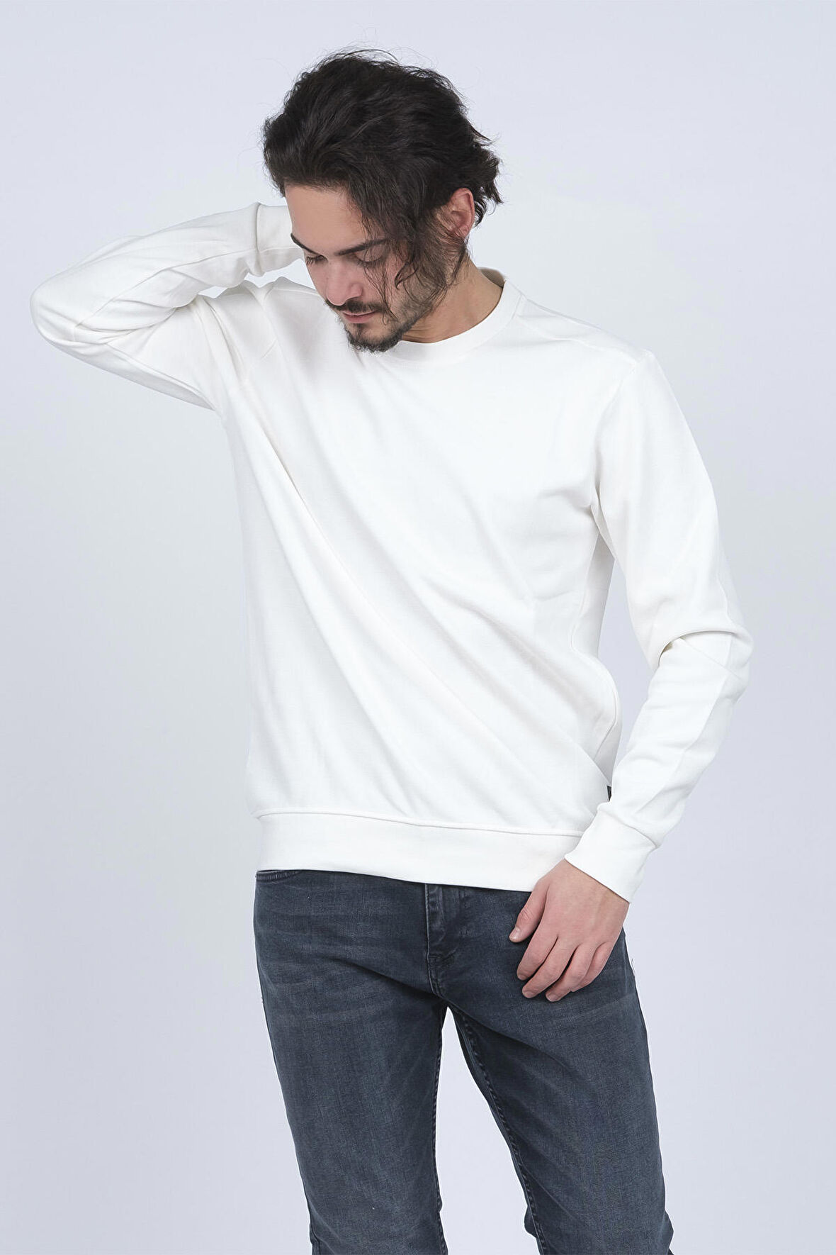 Metropolitan Erkek Bisiklet Yaka Sweatshirt 62422106 Beyaz