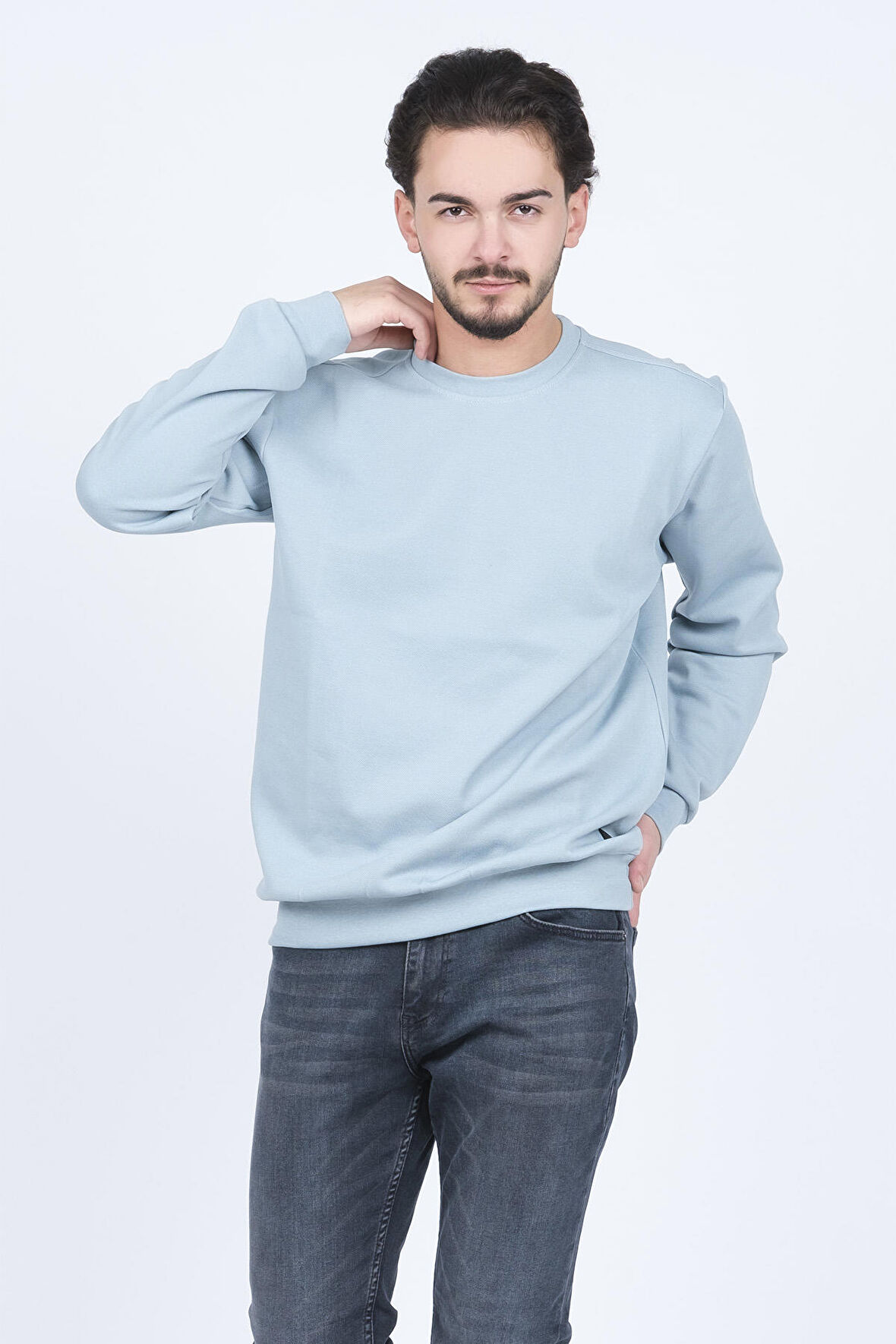 Metropolitan Erkek Bisiklet Yaka Sweatshirt 62422106 Turkuaz