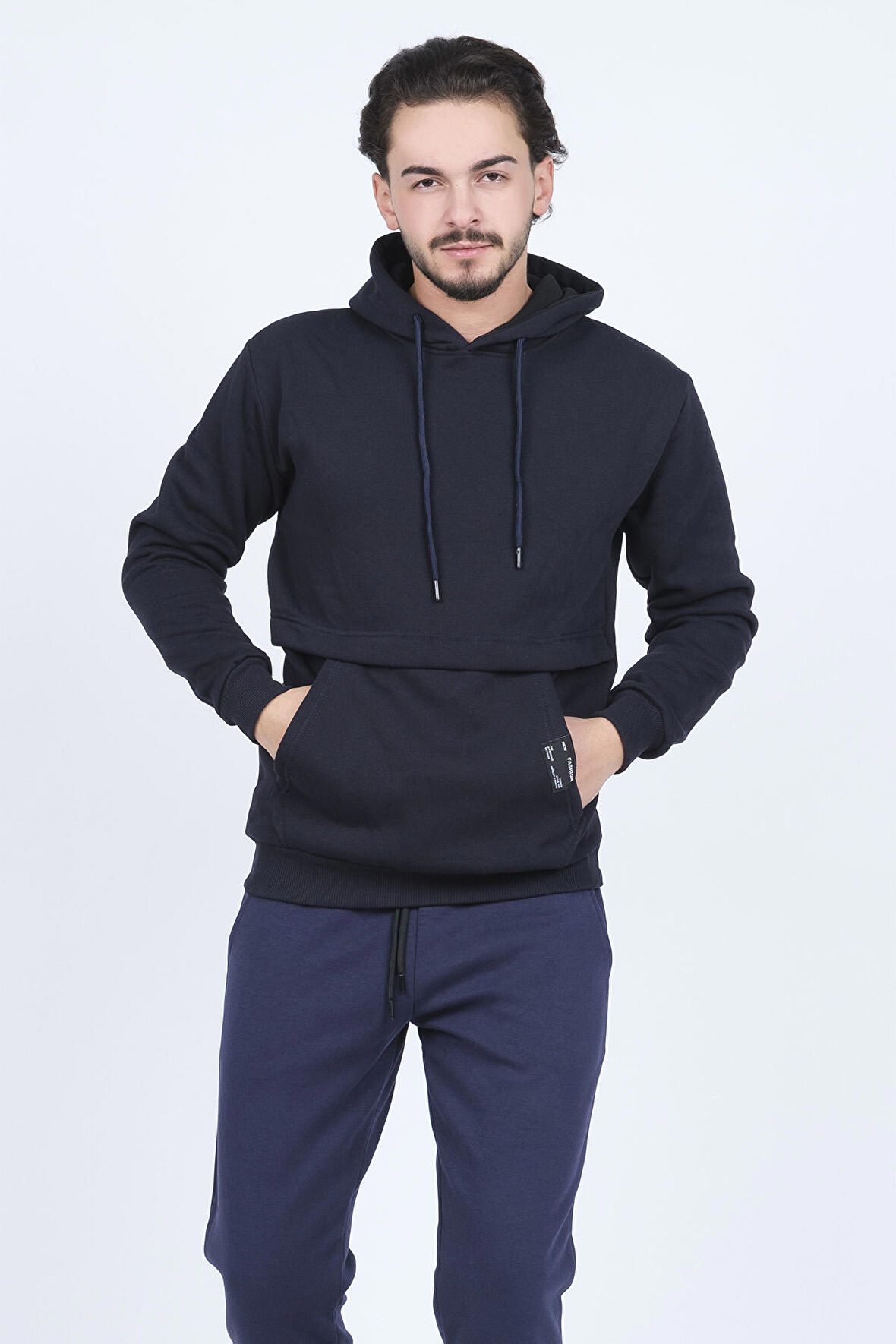 Metropolitan Erkek Kanguru Cepli Kapüşonlu Sweatshirt 6249005 Lacivert