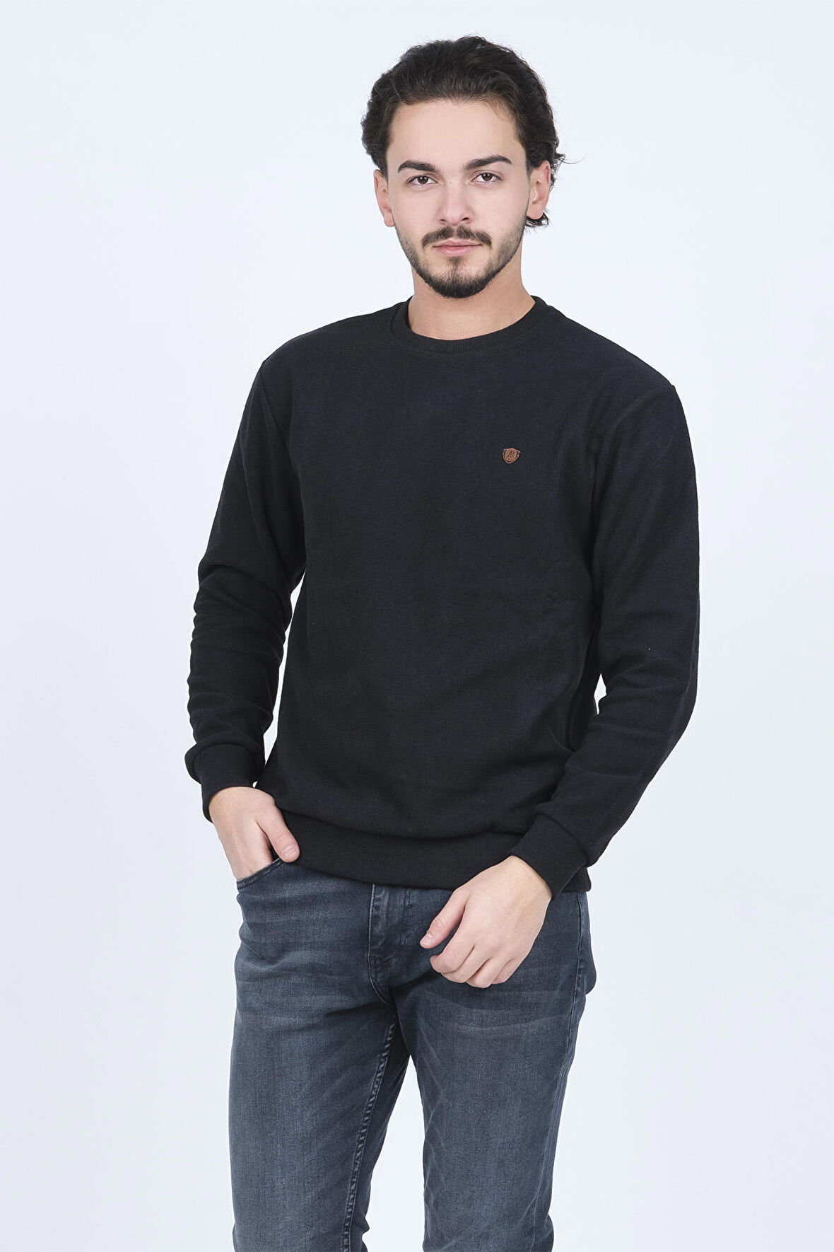 Metropolitan Erkek Bisiklet Yaka Sweatshirt 6240101 Siyah