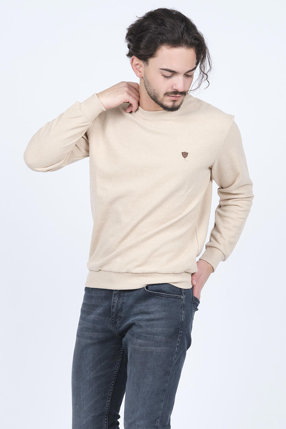 Metropolitan Erkek Bisiklet Yaka Sweatshirt 6240101 Bej