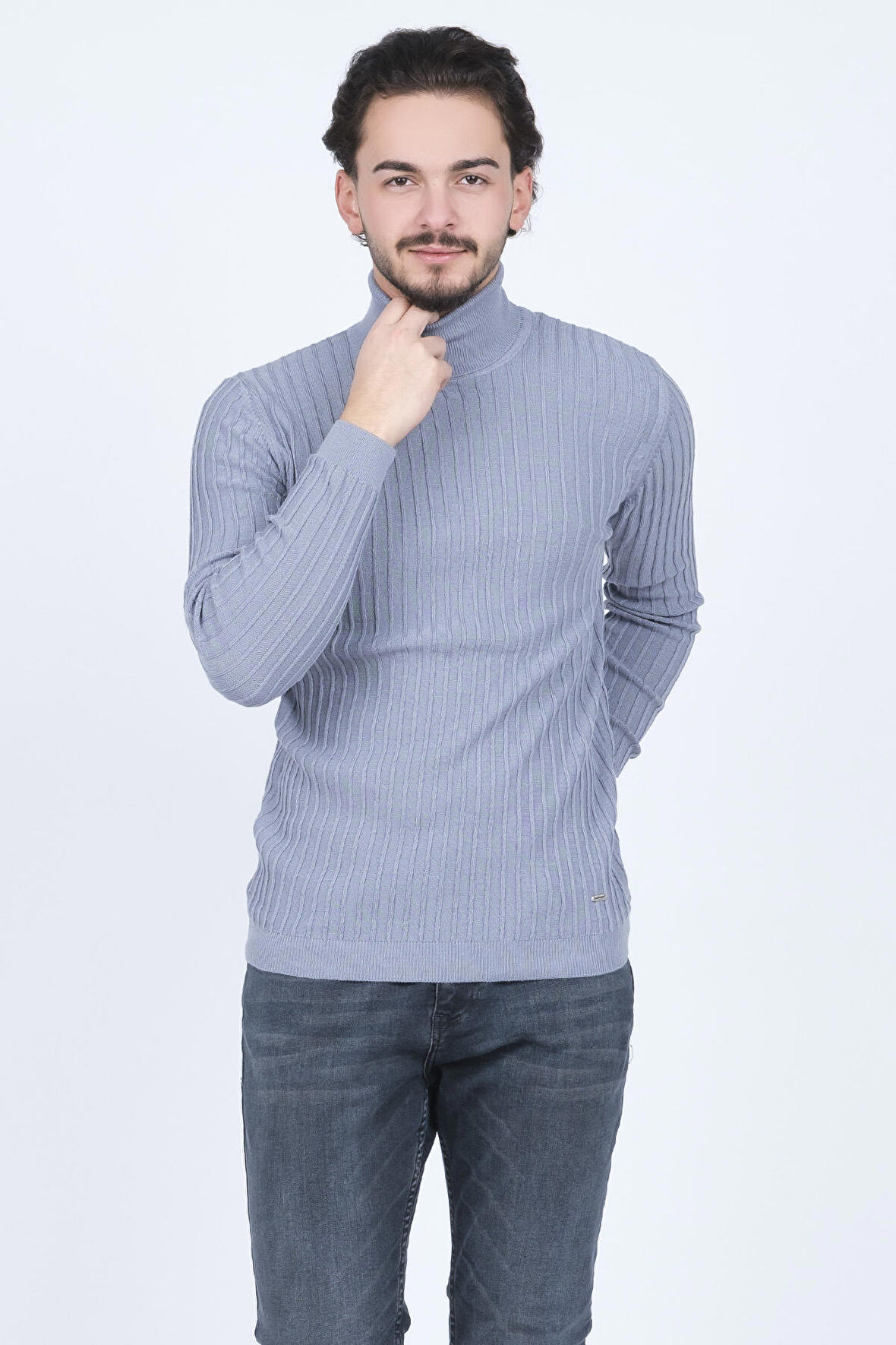 Raymons Erkek Fitilli Tam Balıkçı Triko Yün Kazak 67822887 Indigo