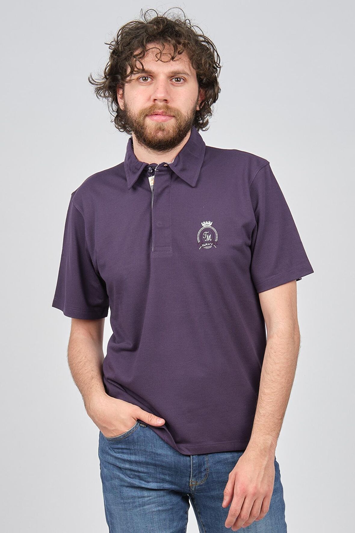 Tony Montana Erkek Polo Yaka T-Shirt 3180203 Mor